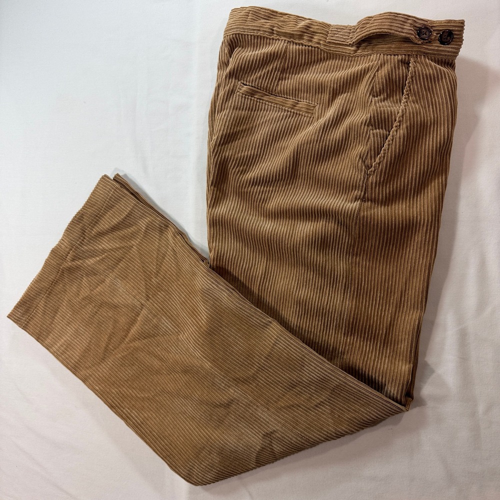 Gerard Darel Corduroy Trousers Wide Leg Tan Button Waist Size 42 (US 10) - Picture 2 of 10